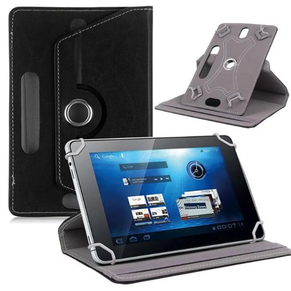 Tablet Universal Case 7 Inch,Display Universal Case Slim Leather Wallet Flip Cover for Samsung Galaxy Tab/HDX 7 /HD 7/ Oasis/Onn/Lenovo/Dragon Touch/Vankyo(Black 8*5*1in)