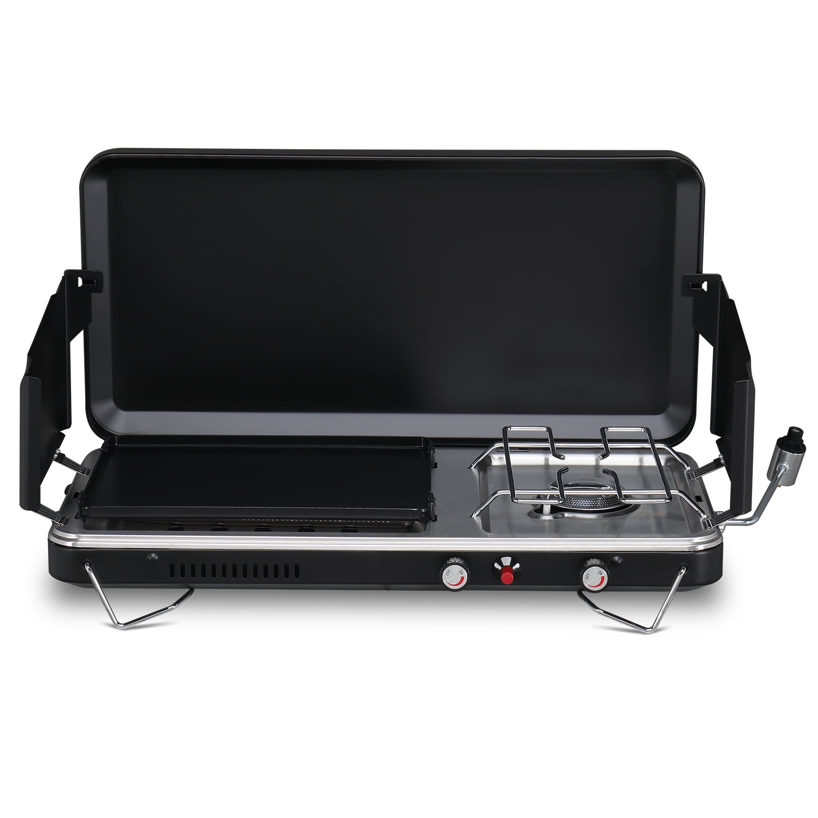 Zimtown Outdoor Tabletop Stainless Steel Propane Gas Grill Portable Two-Burner Zimtown Outdoor Tabletop Stainless Steel Propane Gas Grill Portable Two-Burner