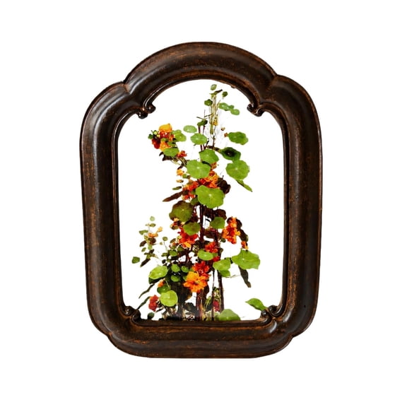 Tabletop Arched Picture Frame Resin Decorative Photo Holder, Vintage Textured Accent Piece, Entryway Console Display, Li
