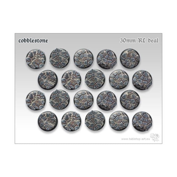 Tabletop Art 30mm Round Base - Cobblestone (20) New