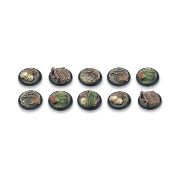 Tabletop Art 30mm Round Base w/Lip - Trench Warfare (10) New