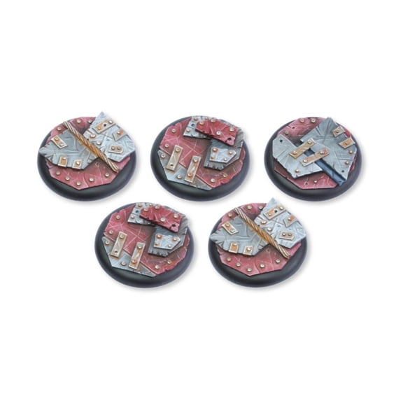 Tabletop Art 40mm Round Base w/Lip - Scrap Steel (5) New