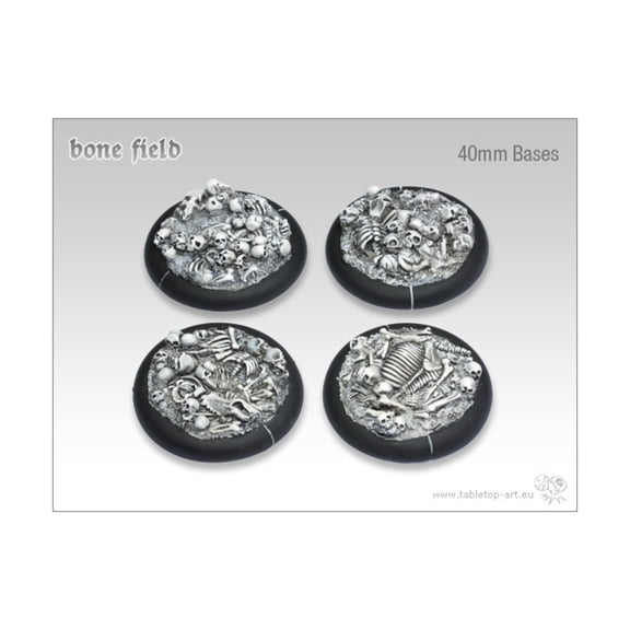 Tabletop Art 40mm Round Base w/Lip - Bone Field New