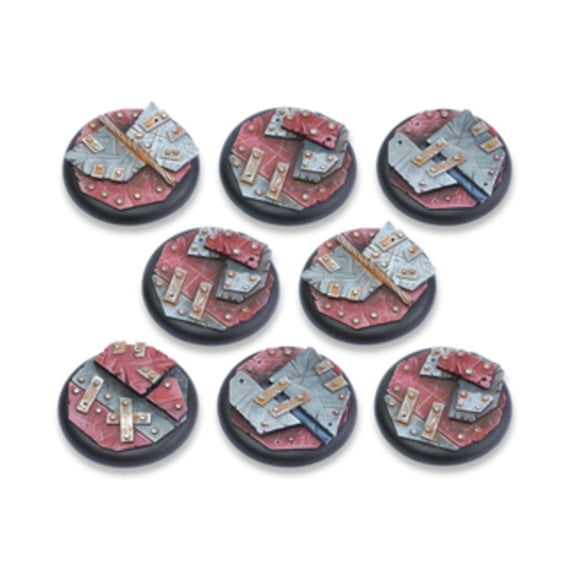 Tabletop Art 40mm Round Base w/Lip - Scrap Steel New