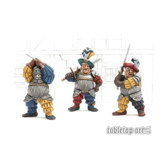 Tabletop Art Landsknechts Ogres w/Flamberge Set New