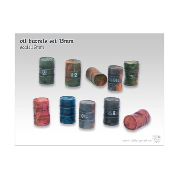 Tabletop Art Oil Barrels Set New