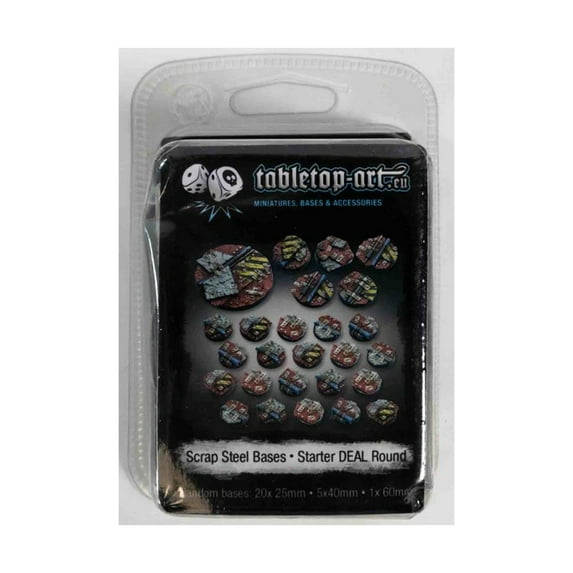 Tabletop Art Scrap Steel Starter Deal Round Bases New