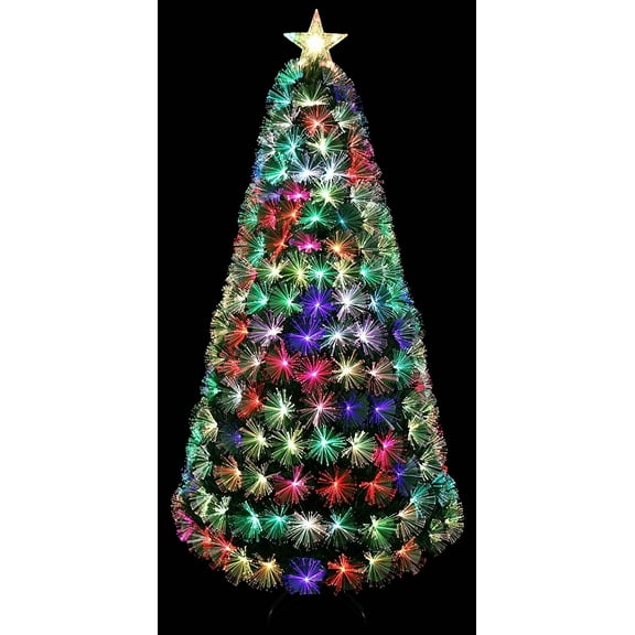 6 Ft Multi-Color Colors Changing LED Fiber Optic Christmas Tree Pre-lit (6ft)