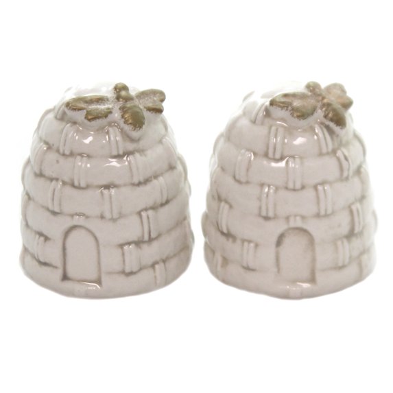 Tabletop Beehive Salt & Pepper Ceramic Honeybee Conservancy 475186