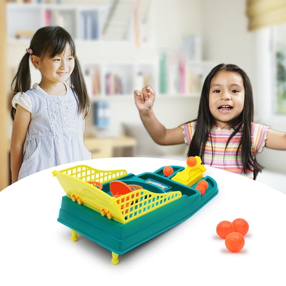 Tabletop Basketball Shooting Game for Desktop - Interactive Educational Basketball Board Game for Learning and Family Entertainment, 30cmx13cm, Green