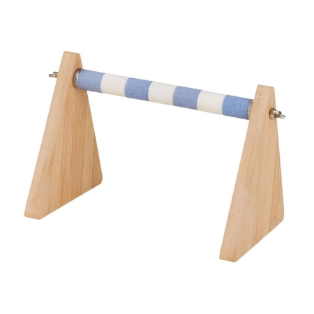Tabletop Bird Perch Small Bird Perch Grind Perch Wooden Exercise Toys Desktop Bird Stand Bird Training Stand for Cockatoo Gym Accessories Blue White 20mm