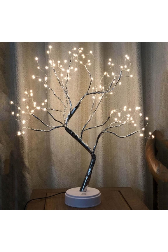 Tabletop Bonsai Tree Light 108 LED Copper Wire Tree Lamp Fairy Spirit Night Light,Battery/USB Operated, Adjustable Branches Halloween Christmas for Home Decoration and Gift (Warm White)