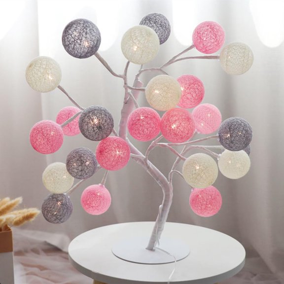 Tabletop Bonsai Tree Lights, DIY Artificial Tabletop Night Lights USB Powered Light Up Rose Tree Lamp for Party Home Wedding Christmas Decor