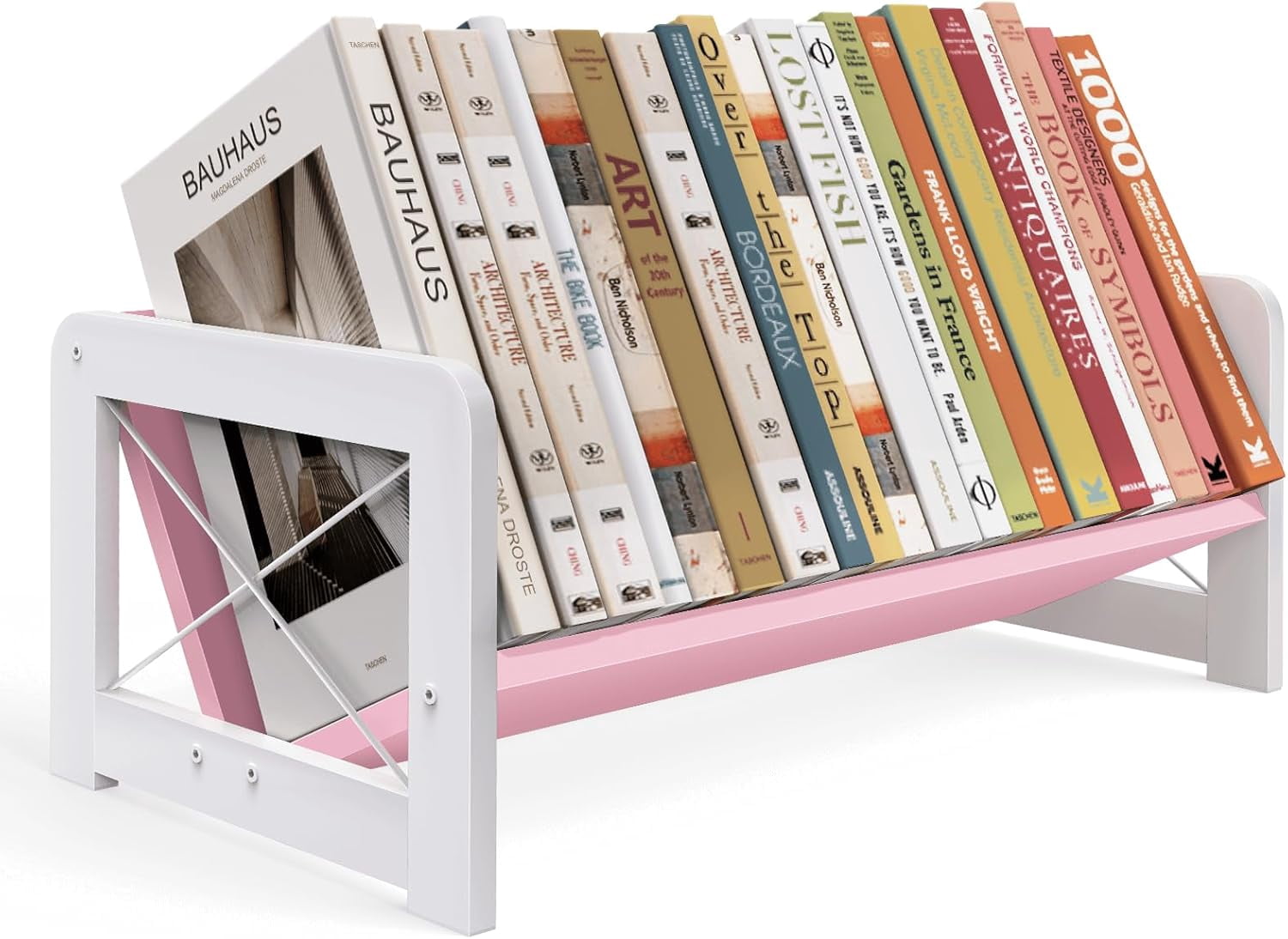 Tabletop Bookshelf, Simple Wood Book Organizer for Desk, Tilted Table ...
