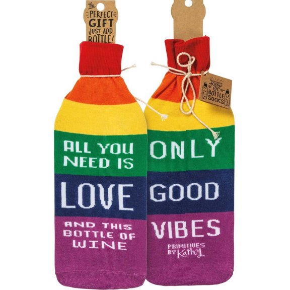 Tabletop Bottle Wrapper Only Good Vibes Gift Wrap Lgtbq Pride Rainbow 105506*105506