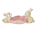 thumbnail image 1 of Tabletop Bunny Couple With Pink Bowl Ceramic Flower 2929546, 1 of 3
