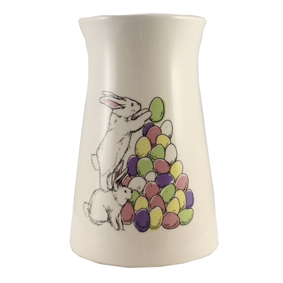 Tabletop Bunny Stacking Eggs Vase Ceramic Easter Rabbit Floral 9734459