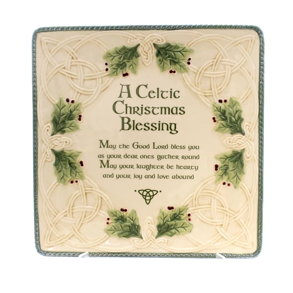 Tabletop Christmas Blessing Platter Ceramic Celtic 472753