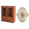 thumbnail image 1 of Tabletop Cabinet Desk Organizer Jewelry Holder Rustic Wooden with Double Doors for Countertop Cosmetics, 1 of 9