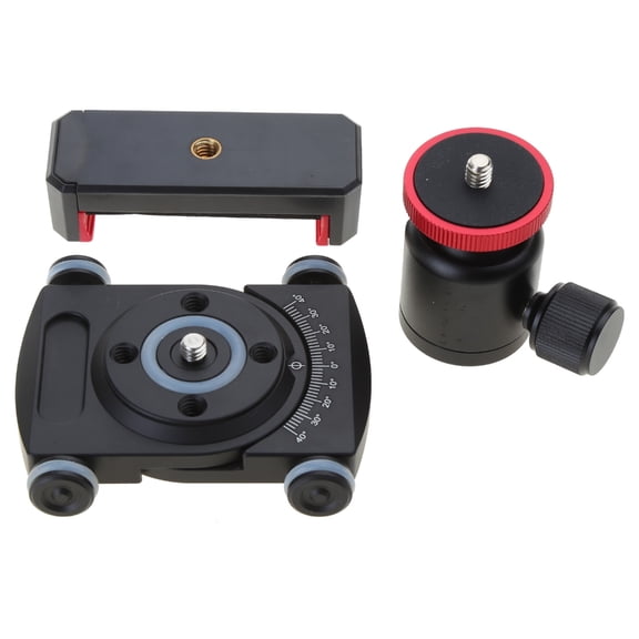 Tabletop Camera Dolly Car Slider with Ball Head and Phone Clamp for Camera