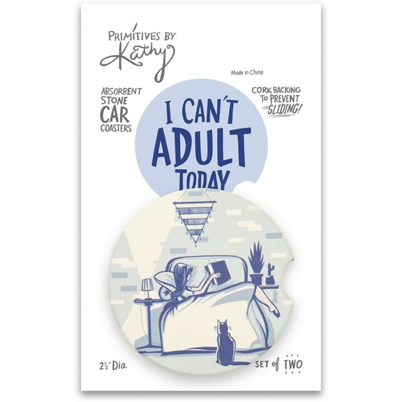 Tabletop Can't Adult Today Car Coasters Stoneware Absorbent Stone 105780