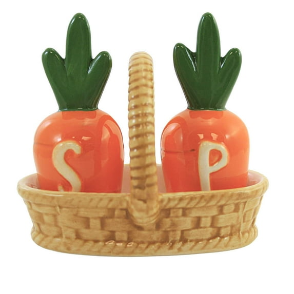 Tabletop Carrot S/P Shaker Set Dolomite Vegetable Basket A7351