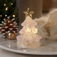 thumbnail image 1 of Tabletop Christmas Night Light, Lighted Mini Glass Christmas Tree with Star Topper, Festive Holiday Centerpiece for Home Mantel Shelf Office Desk Party Decoration, 1 of 7