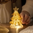 thumbnail image 1 of Tabletop Christmas Night Light, Lighted Mini Glass Christmas Tree with Star Topper, Festive Holiday Centerpiece for Home Mantel Shelf Office Desk Party Decoration, 1 of 7