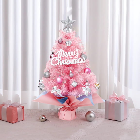 Tabletop Christmas Tree, 18 Inch Small Christmas Tree Ornaments DIY Decorations for Home Office Party, Artificial Small Christmas Tree DIY Tabletop Christmas Tree