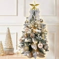 thumbnail image 1 of Tabletop Christmas Tree 2FT Small Mini Christmas Tree for Table Top, Artificial Snow Flocked Arbol de Navidad with Xmas Ornaments, Christmas Decorations for Home Office Apartment-Gold, 1 of 7