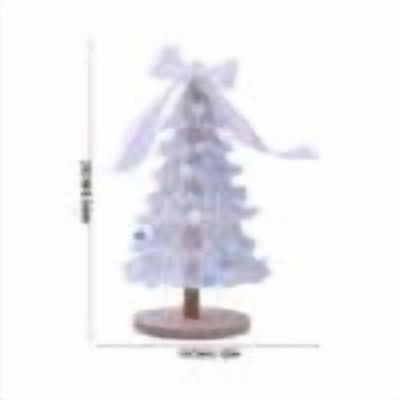 Tabletop Christmas Tree Bow Accent Pom Pom Decor Freestanding Small Decorative Tree for Table Display