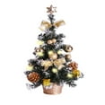thumbnail image 1 of Tabletop Christmas Tree Premium Snow Flocked Hinged Artificial Mini Christmas Tree Fake Spruce Full Tree for Home Office Party Decoration 40cm, 1 of 1