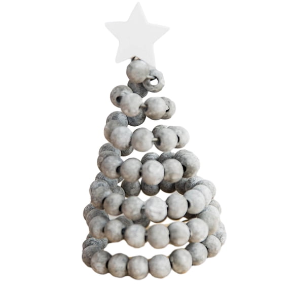 Tabletop Christmas Tree Decorative Mini Christmas Tree for Gifts Party Decor Gray Beads