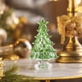 thumbnail image 1 of Tabletop Christmas Tree, Glass Mini Christmas Tree Figurine for Entryway Table Shelf and Living Room, Green, 2.56 x 1.57 x 1.57 in, 1 of 6