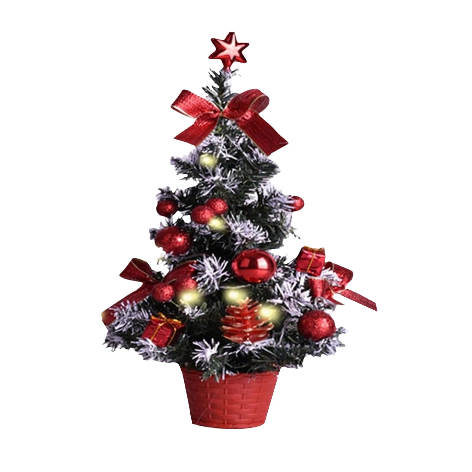 Tabletop Christmas Tree with Lights, 45CM Mini Tabletop Christmas Tree ...