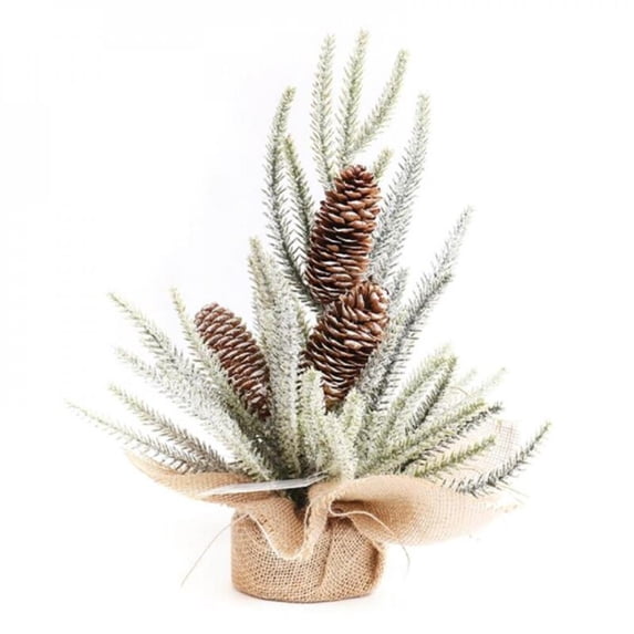 Tabletop Christmas Tree Mini Snow Flocked Artificial Christmas Tree with Red berries for Table Top Desk Holiday Party Decoration