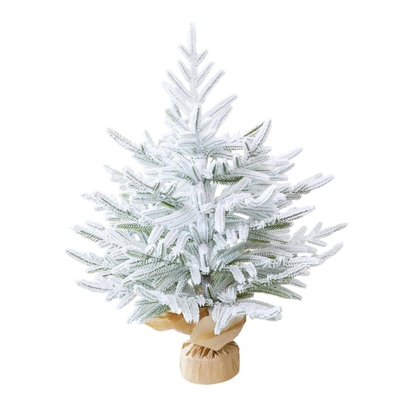 Tabletop Christmas Tree Mini Xmas Tree Artificial Christmas Tree Snow Flocked Dense Branch for Living Room Party