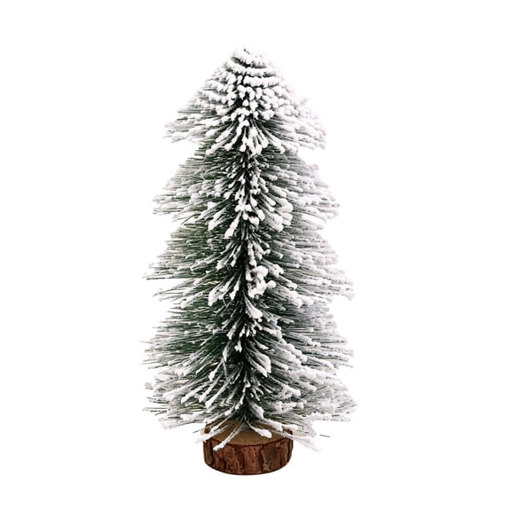 Tabletop Christmas Tree Potted Faux Norfolk Pine,Mini Christmas Trees with Wooden Bases,Small Xmas Tree for Tabletop Xmas Decor Village Crafts Winter Holiday Table Decorations