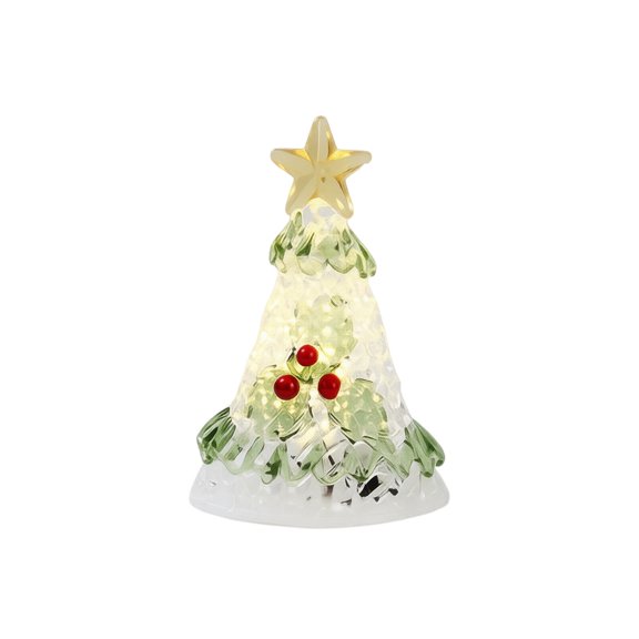 Tabletop Christmas Tree with Sparkling Glow, Frosted Led Night Lamp for Mantel Decor and Holiday Table Centerpiece, Christmas Gift for Student Battery Powered Mini Tree Decor