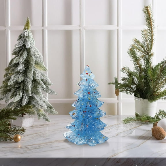 Tabletop Christmas Trees, Crystal Christmas Tree Pines Ornament Resin Crafts To Table Display And Gift Mini Christmas Trees