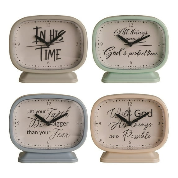 Tabletop Clock-Inspirational Assortment (Pack Of 12)