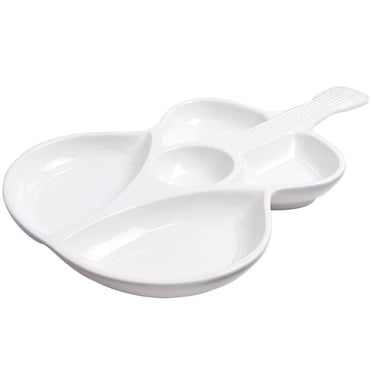 Rachael Ray Cityscapes Ceramic Dip & Snack Set In Cherry Red - 2-Piece Serving Platter & Bowl