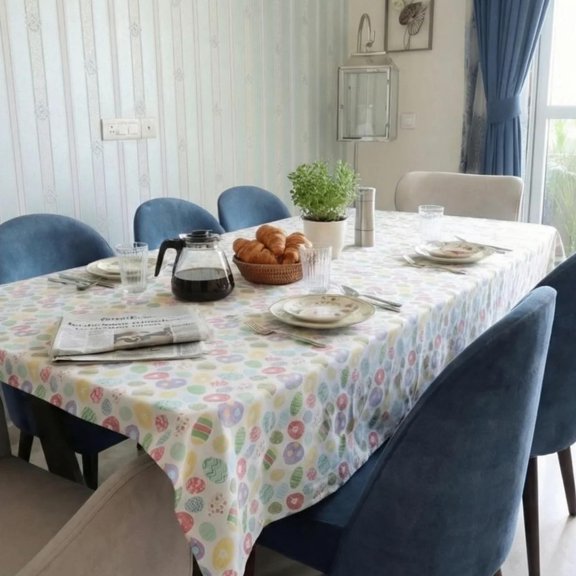 Tabletop Cover Kitchen Dining Tableclothton Holiday Celebrations Wedding Dinner Parties Easter Eggprint Rectangle 60x84 Inches 6-8 Seats Table Cloth