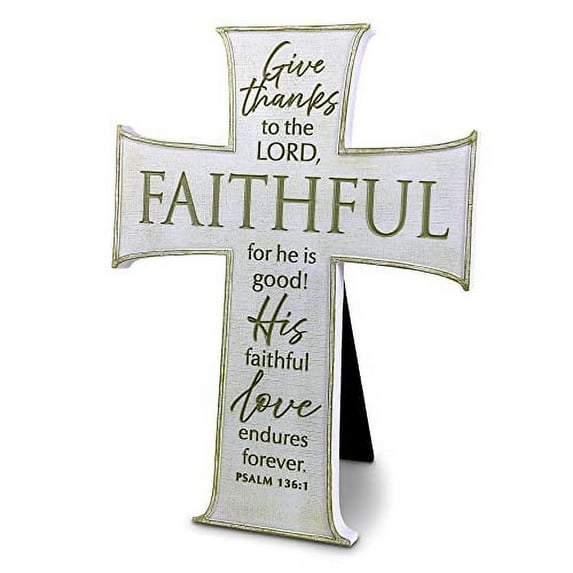 Tabletop Cross Faithful 10" H