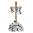 thumbnail image 1 of Tabletop Cross On Stone He Is Risen 7.5H, 1 of 1