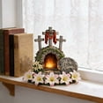 thumbnail image 1 of Tabletop Decor, Exquisite Carved Wooden Cross Ornament, Religious Faith Desktop Standee, Smooth Wood Craft Decor for Home Office Church Living Room Decoration, 1 of 7