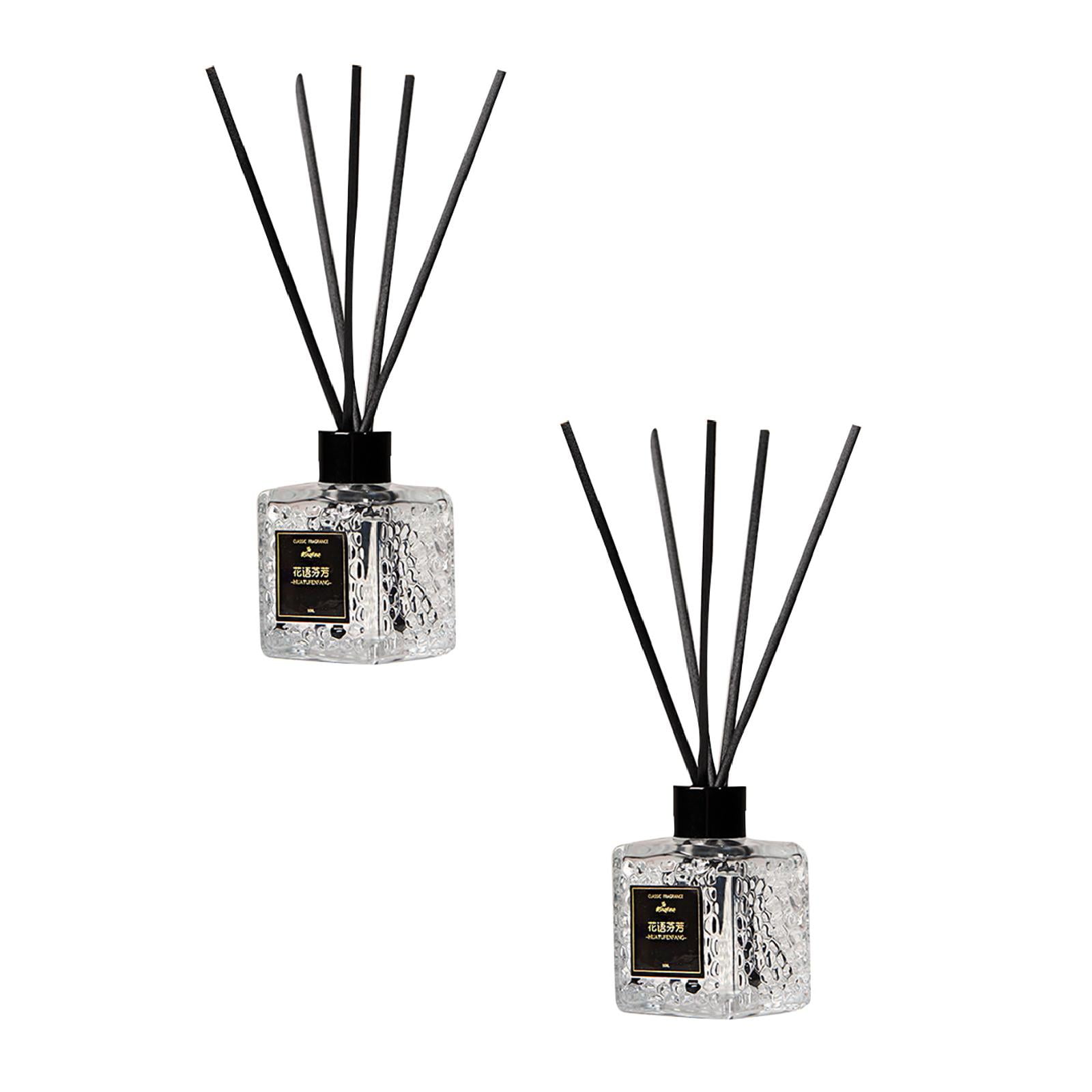 Tabletop Decor Reed Oil Diffusers with Natural Sticks, Glass Bottle and