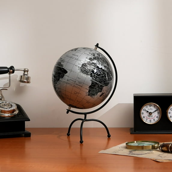Tabletop Decorative Globe on Iron Tripod Frame-12"