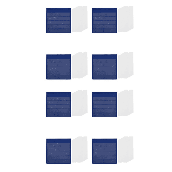 Tabletop Desktop Pocket Chart Table Top with Bonus 160X Dry Erase Cards,Desktop Tabletop Teaching Pocket Chart Sided,8* display stand 160* whiteboard card,blue