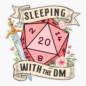 Tabletop Dice Flowers Sword Adventure Sticker